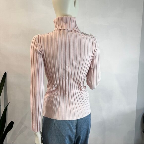 Vintage Wayne Rogers Silk Blend Ribbed Knit Turtleneck - Picture 6 of 12
